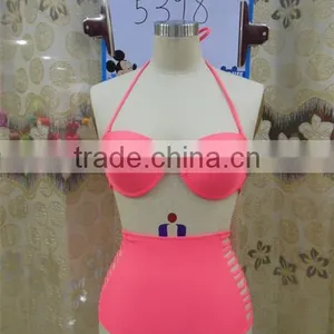 2016 New Arrival Flower Printed Retro High Waist Bikini thumbnail-5