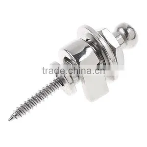 Silver Copper Round Head Strap Lock Pin Peg Straplock Skidproof For Guitar thumbnail-1