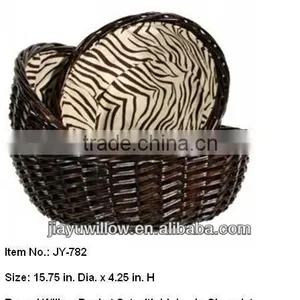 Wholesale Cheap Willow Beautiful Storage Basket With Liner thumbnail-1