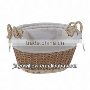 Wholesale Cheap Steamed Split Willow Storage Basket With Liner thumbnail-1
