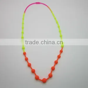 Mixing Color Silicone Bead Rainbow Necklace thumbnail-1