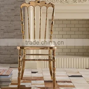 Quality Polished Titanium Golden Stainless Steel Luxury Modern Chiavari Chair LQ-SSC001T thumbnail-2