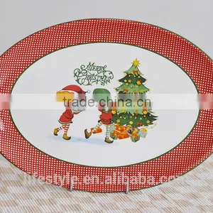 14" Oval Platter With Decal thumbnail-1