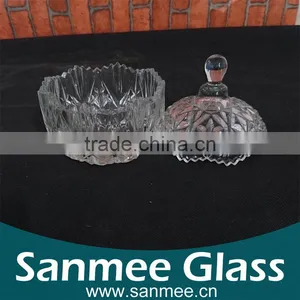 Manufacture Quality Glass Bowl Glass Sugar Bowl With Lid thumbnail-2