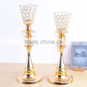 Wholesale Iron Plate Crystal Glass Candle Holder Christmas House Candlestick, Garden Candle Holder Free Shipping thumbnail-1