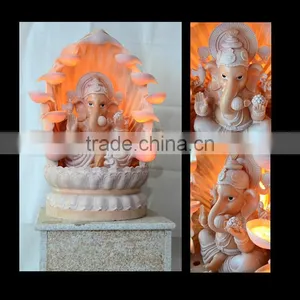 Hindu God Ganesh Statue Indoor Resin Water Fountain for Decor thumbnail-1