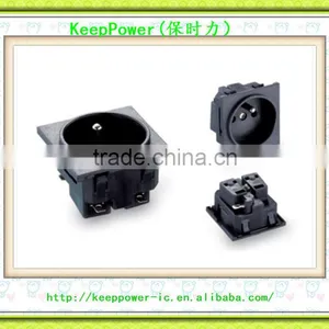 AC Power Outlet Industrial Power Outlet Snap-in IEC European-style Socket E-09 thumbnail-1
