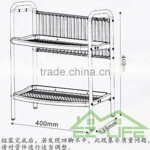 2017 Best Selling 2 Tiers Chrome Plated Kitchen Accessory Dish Rack/ Dish Drainer/Plate Rack thumbnail-3