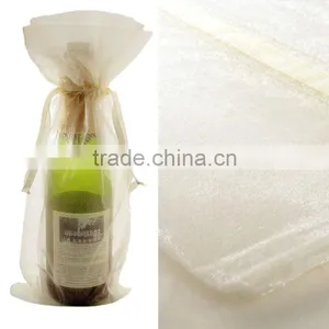 10x Lvory Bottle & Wine Organza Favor Gift Bags 6.5x15 Inch (TM-W1307 thumbnail-1