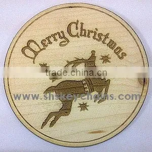 Reindeer Wooden Coaster, Laser Engraved thumbnail-1
