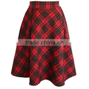 Fashion 2015 Autumn Winter Casual High Waist Midi Women Girl Knee-Length Skirt thumbnail-2