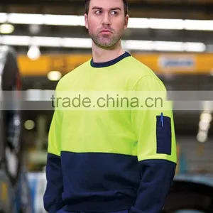 Custom Contrast Colors for Safety Hoodies Workwear Uniform Mens hi Vis Pullover thumbnail-1