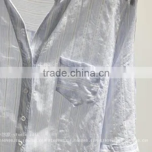GZY White Linen Fabric for Shirt Long Sleeve Stock Export China 2017 Wholesal Guangzhou Comfortable and Causal Model thumbnail-3