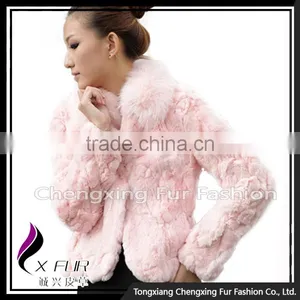 CX-G-A-70 Outdoor Rex Rabbit Fur With Fox Fur Collar Womens Winter Jackets Coat thumbnail-6