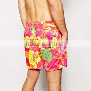 Mens Bright Color Hawaiian Swim Shorts Men thumbnail-3