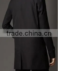 2014 Men Coat Double-breasted Back Vent Color Black thumbnail-2