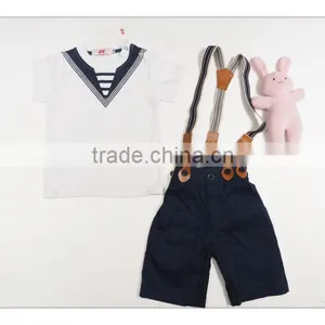 New Boys Sailor Outfits Kids Fashion Summer Clothing Sets Baby Suits Boys Summer Clothes thumbnail-1