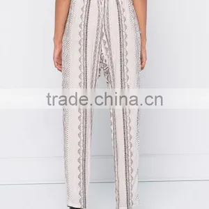 Fashion Bohemian Chiffon Cheap Ladies Loose Long Girl Wide Leg Casual Summer Beach Palazzo Blouse Coat Pant thumbnail-3