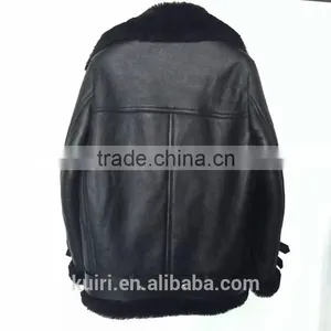 2016 New Fashion Women Winter Sheepskin + Sheep Fur Genuine Leather Jackets Lady Motorcycle Red Black Coat Outerwear Hot Sale thumbnail-3