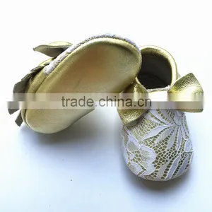 Soft Sole Genuine Leather Lace Baby Moccasins thumbnail-2