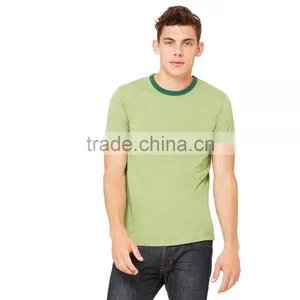 Bella+Canvas Men's Jersey Short Sleeve Ringer Tee - 52% Combed and Ring-spun Cotton 48% Polyester and Comes With Your Logo thumbnail-1