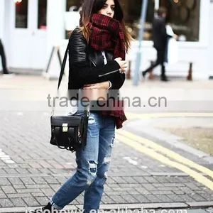 2014 Winter Hot Sale Classic Black & Red Plaid Scarf Shawl thumbnail-3