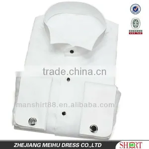 2017 Elegant Design Wing Collar French Cuff White Tuxedo Dress Shirt thumbnail-1