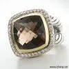 Sell D.Y. Sterling Silver Smoky Quartz Diamond Ring thumbnail-1