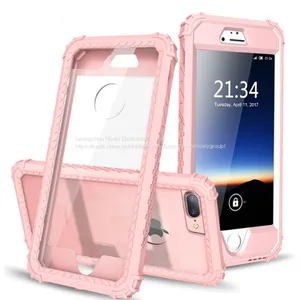 Shockproof Phone Case for IPhone 6 6S 7 Plus,PC+TPU 2-Layers Hybrid Full-Body Protect Cover thumbnail-1