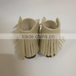 Doll Shoes of White Leather Doll Boots thumbnail-3