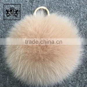 Latest Factory Pompom Ball Real Fox Fur Keychain Part thumbnail-4