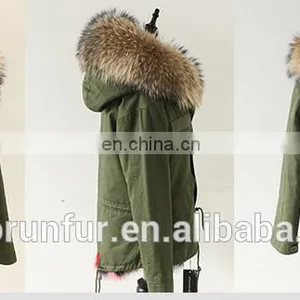 Classic Fashion Long Fur Lined Parka With Raccoon Fur Hood thumbnail-6