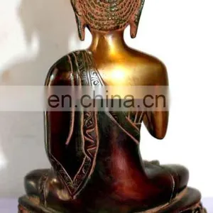 Tibetan Brass Shakyamuni Medicine Buddha Statue Buddhism Showpiece Sating Buddha Statue Blessing Buddhism Art Ethnic Decorative thumbnail-4