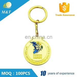 Good Quality Custom 24kt Gold Plated and Soft Enamel Metal Key Chain Holder thumbnail-5