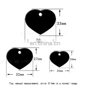 Heart Shape Front Back Engraving Aluminum Pet ID Tags for Dogs and Cats thumbnail-2