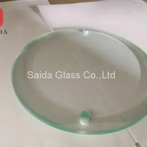 Custom 10mm Thickness Clear Tempered Glass Round Shape With 10mm Beveled and Holes thumbnail-2