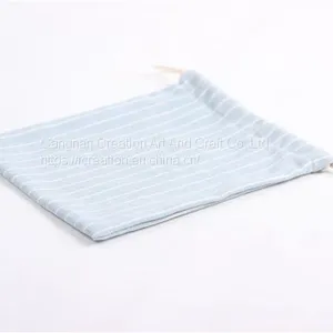 Stripe Cotton Linen Drawstring Candy Storage Bag Eco Gift Pouch thumbnail-4