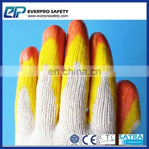 Safety Grip Protection Groves Cotton String Knit Latex Dipped Palm Gloves thumbnail-2