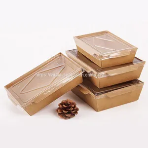 Kraft Salad Takeaway Box Wholesale Custom Printed Food Grade Restaurant To Go Box thumbnail-2