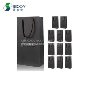 Custom White Cardboard Single Bottle Red Wine Bag Gift Packaging Bag thumbnail-1