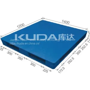 Low Cost Distrubution Pallet of China Manufacturer Good Quality 1412A PBSM PLASTIC PALLET（BUILT-IN STEEL TUBE） thumbnail-1