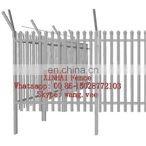 High Security Signal Base Station Powder Coated W Section Triple Pointed Metal Palisade Fence thumbnail-3