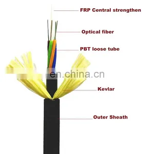 Double Jacket PE Sheath Single Mode OS1 OS2 Outdoor Aerial Dielectric ADSS 24 48 Core Fibre Optic Cable thumbnail-2
