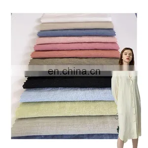 High Quality Fast Deliver Cotton/linen Viscose Nylon Blended Yarn Dyed Fabric for Dress Shirt thumbnail-2