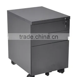 (DL-M1 ) Black 3 Drawer Steel Vertical Mobile File Cabinet With 5 Castors thumbnail-1
