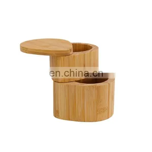 Creative Design Adjustable Kitchen Round Bamboo Spice Box Storage Organizer With Lid Pantry Organizer Kitchen & Tabletop thumbnail-1