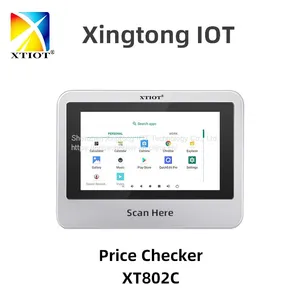XT802C 48V POE Wholesale Order Machine Presentation Barcode Scanners Smart Shopping Cart Android Price Checker thumbnail-1