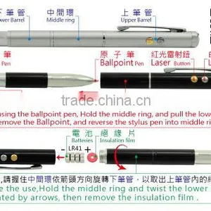 Stylus Pen With Laser and Led , Laser Flashlight, Laser Pointer, Stylus Pen thumbnail-1