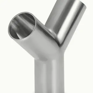 304 316L Stainless Steel Welding Hygienic Sanitary 3 Way Tee Y Type Pipe Fitting thumbnail-3