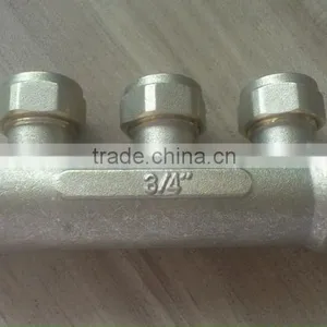 High Quality 3-way Brass Manifold of Radiator Valve 4/5/6/7 Way Brass Manifold thumbnail-1